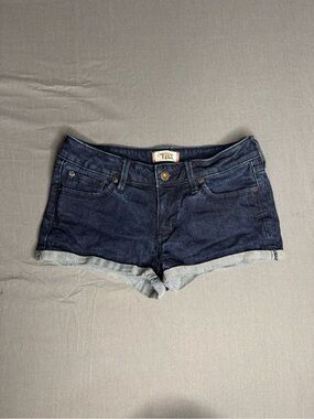 Y2K TILT Micro Shorts Womens Size 3 Dark Wash Low Rise Denim Jean Shorts